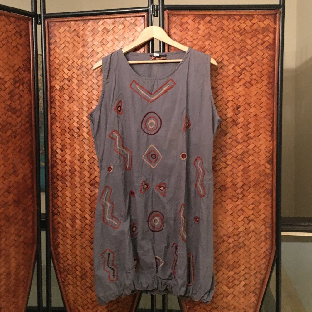 Leopards and Roses 100% Cotton Embroidered Bubble Dress XXL